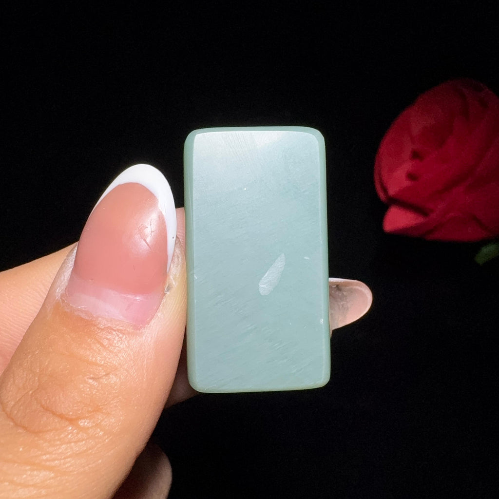 秒杀和田玉碧玉鸭蛋青平安无事牌（15.5g）