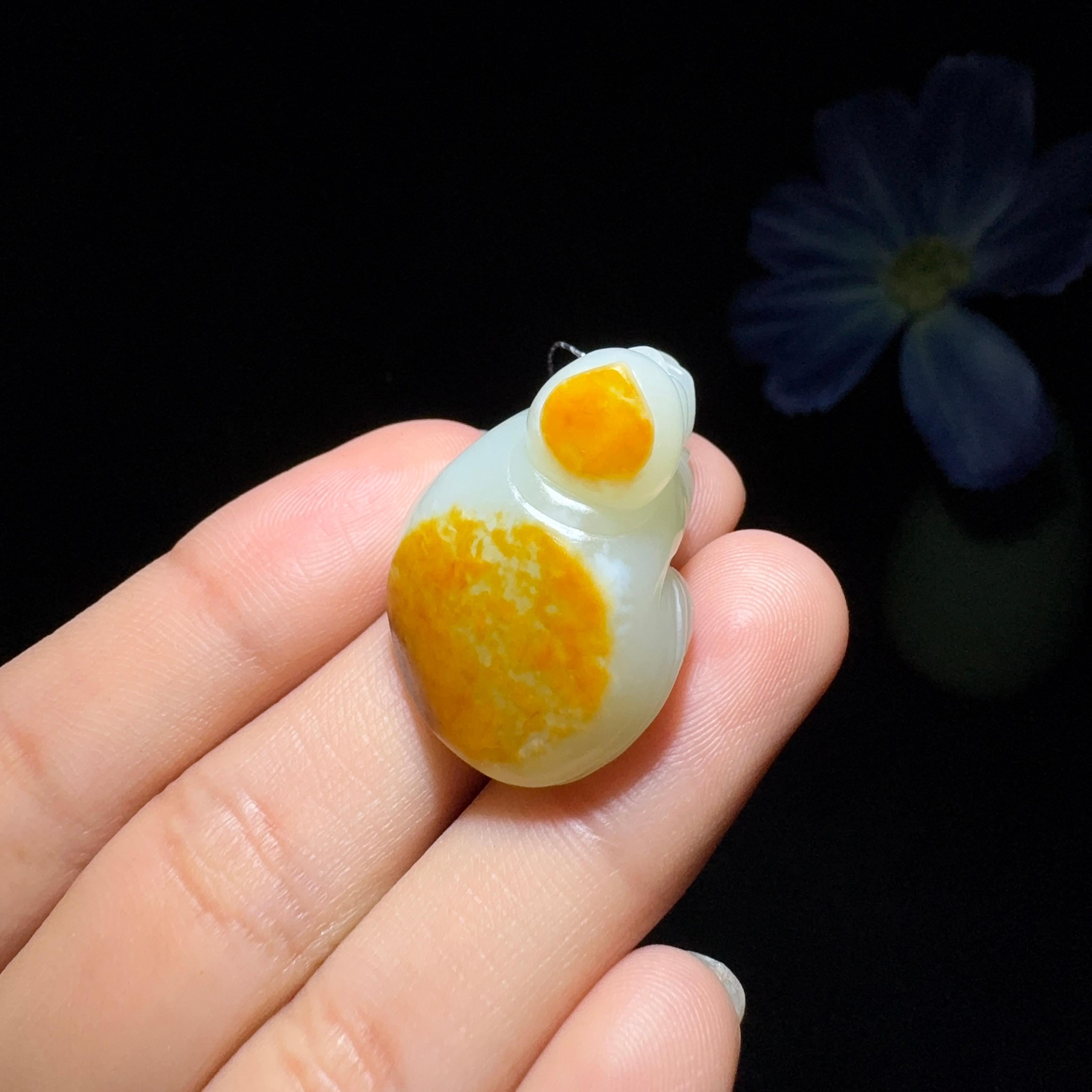 和田玉籽料童子送财（15.0g）