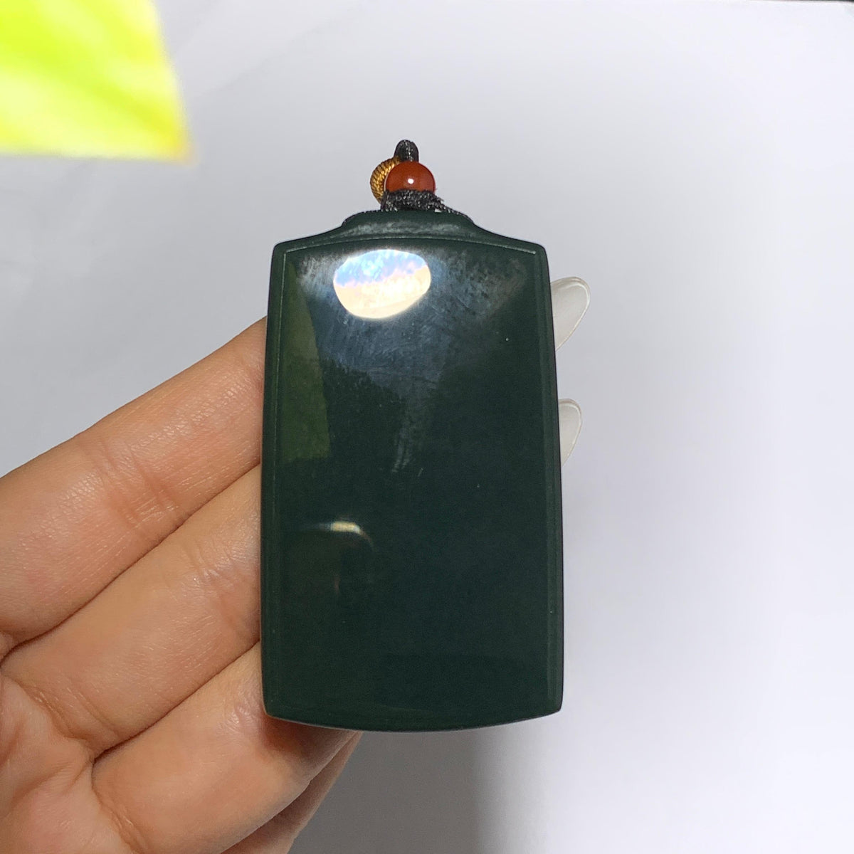 和田山料黑青无事牌挂件（66.0g）