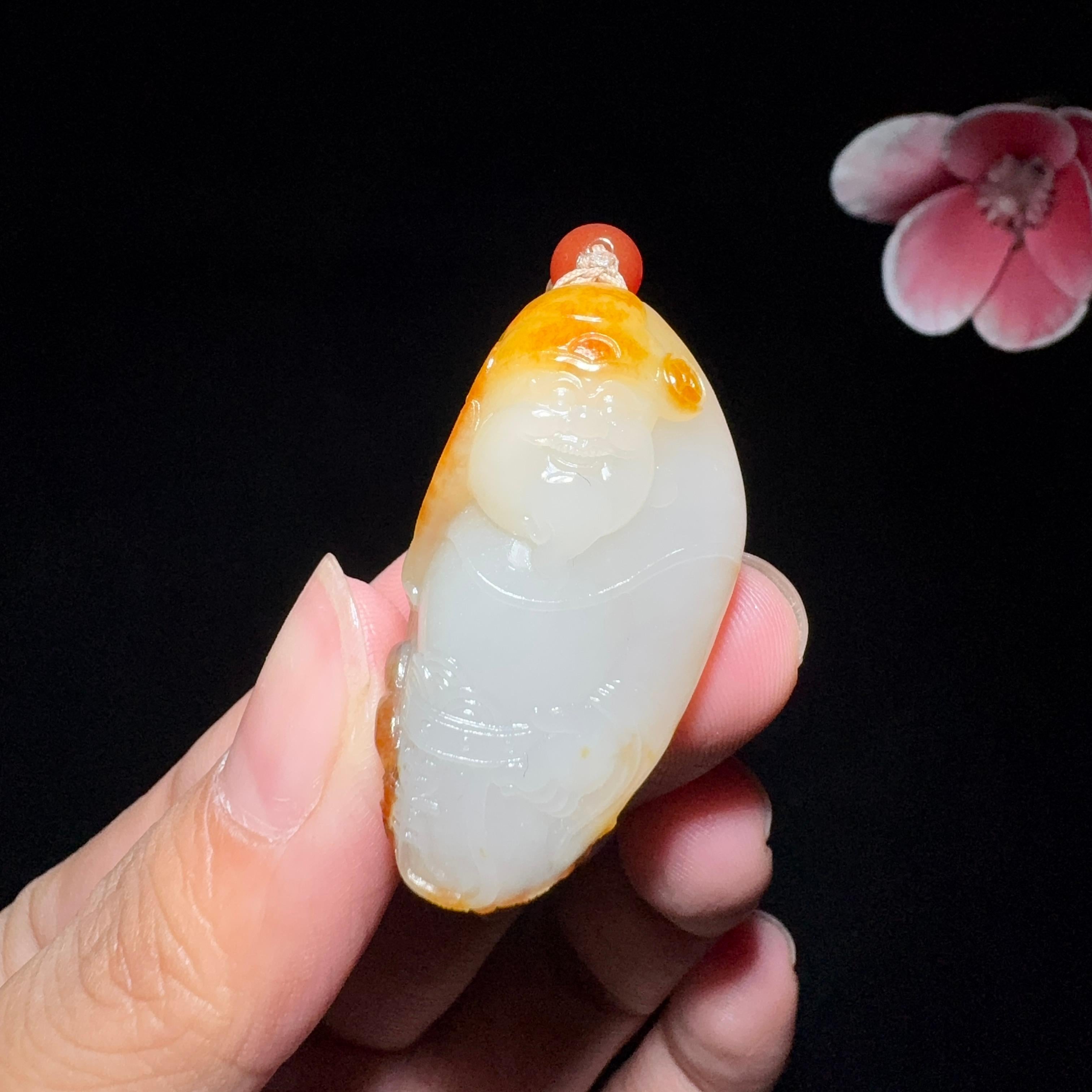 和田玉籽料财神（18.6g）