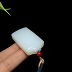和田山料羊脂白玉无事牌（36.6g）
