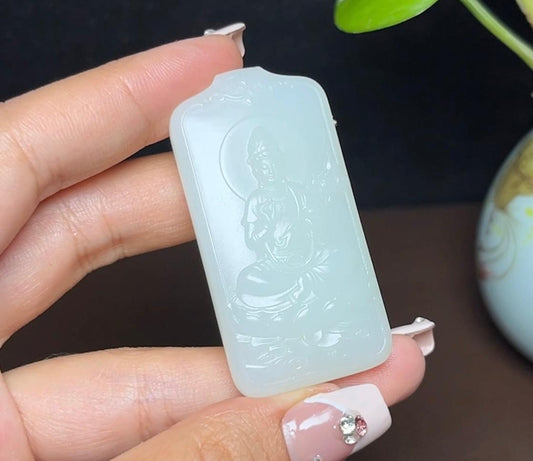 和田羊脂玉大势至菩萨（28.7g）