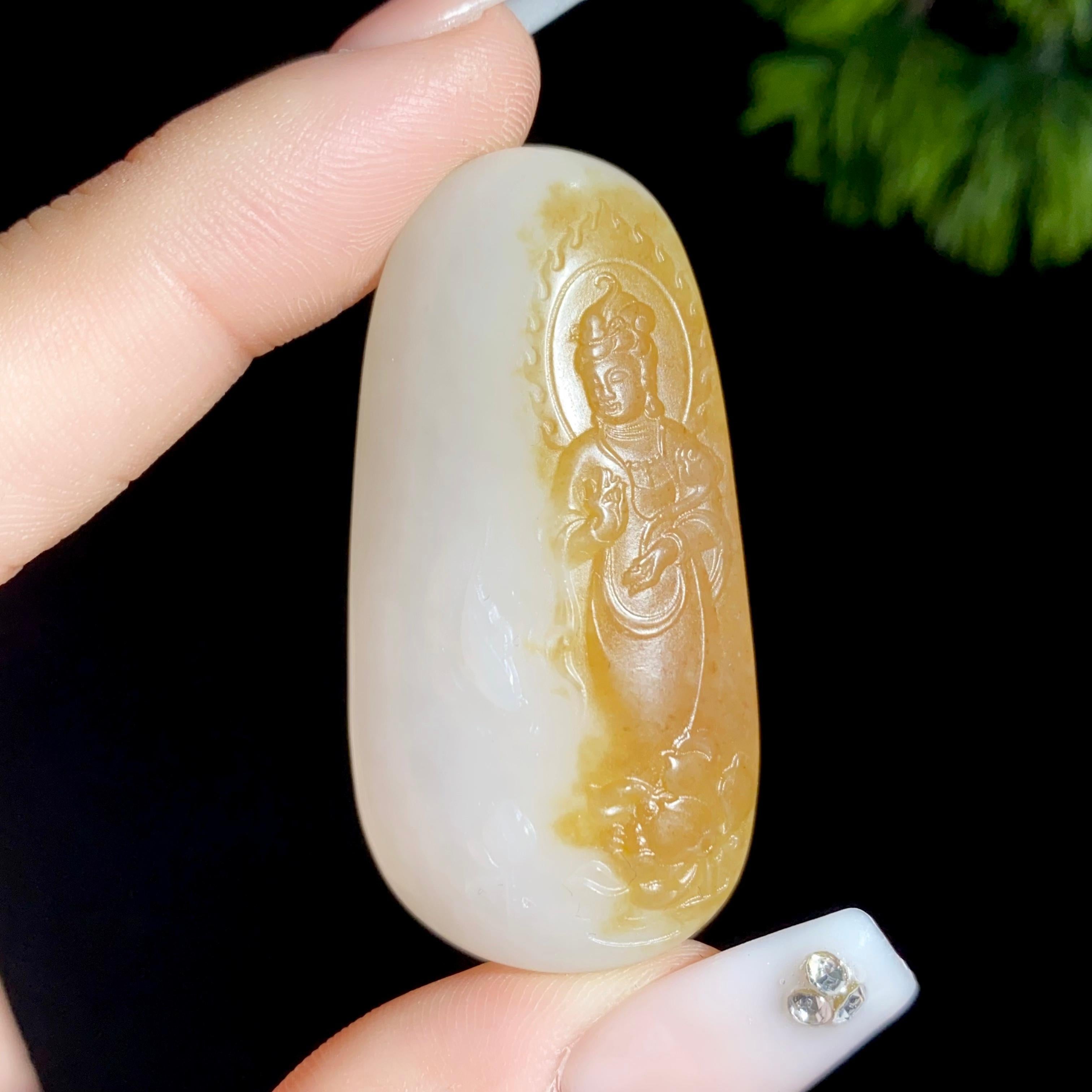 和田玉糖白观音（24.6g）
