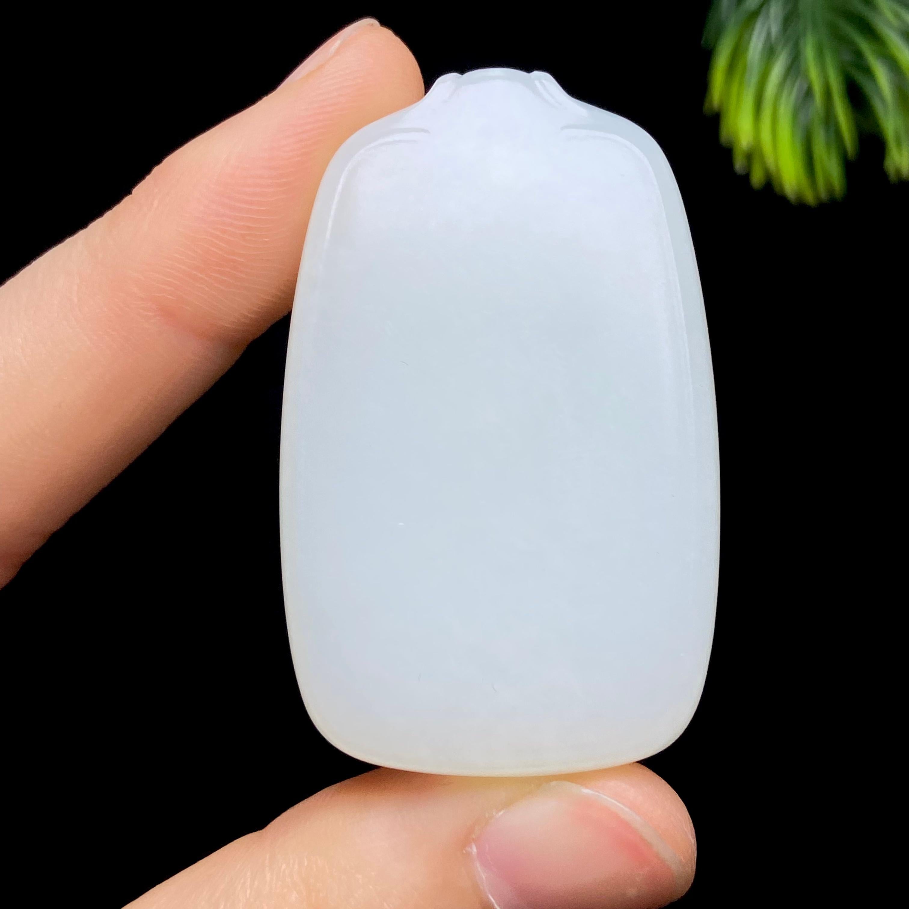 和田玉新疆料白玉无事牌（31.8g）