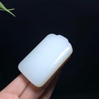 和田羊脂白玉无事牌（60.6g）