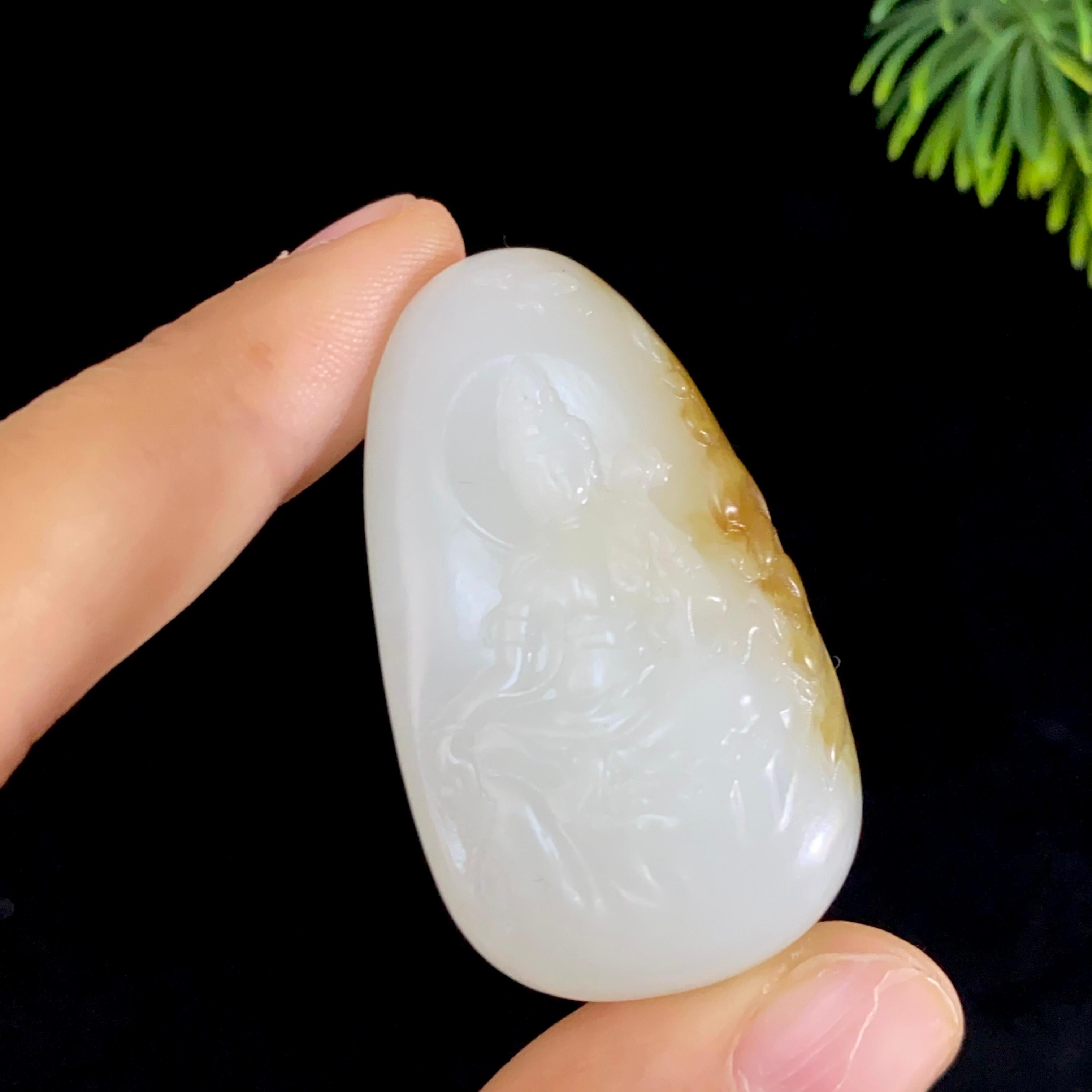 和田玉糖白观音（26.6g）