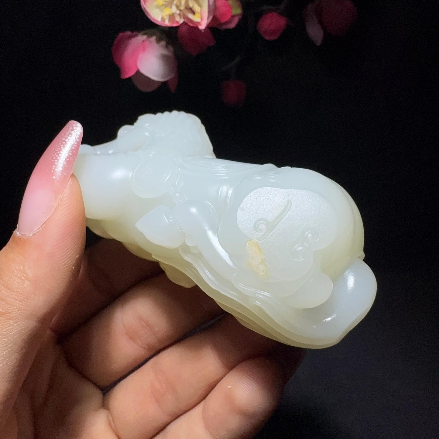 和田玉籽料手把件马到功成（114.4g）