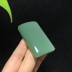 顶级碧玉粉青猫眼平安无事牌挂件（64.2g）