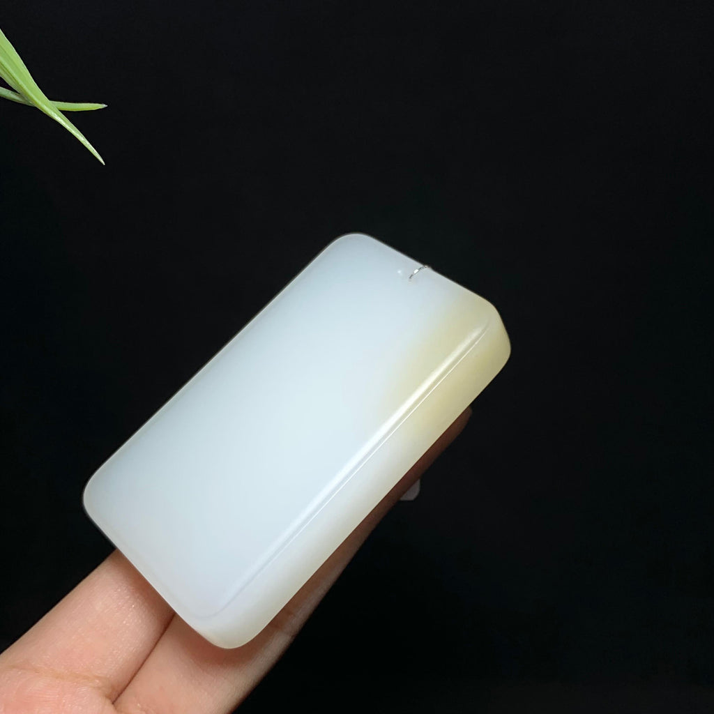 高品质和田羊脂糖白玉无事牌（82.0g）
