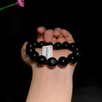 和田黑青籽料圆珠手串（64.4g）