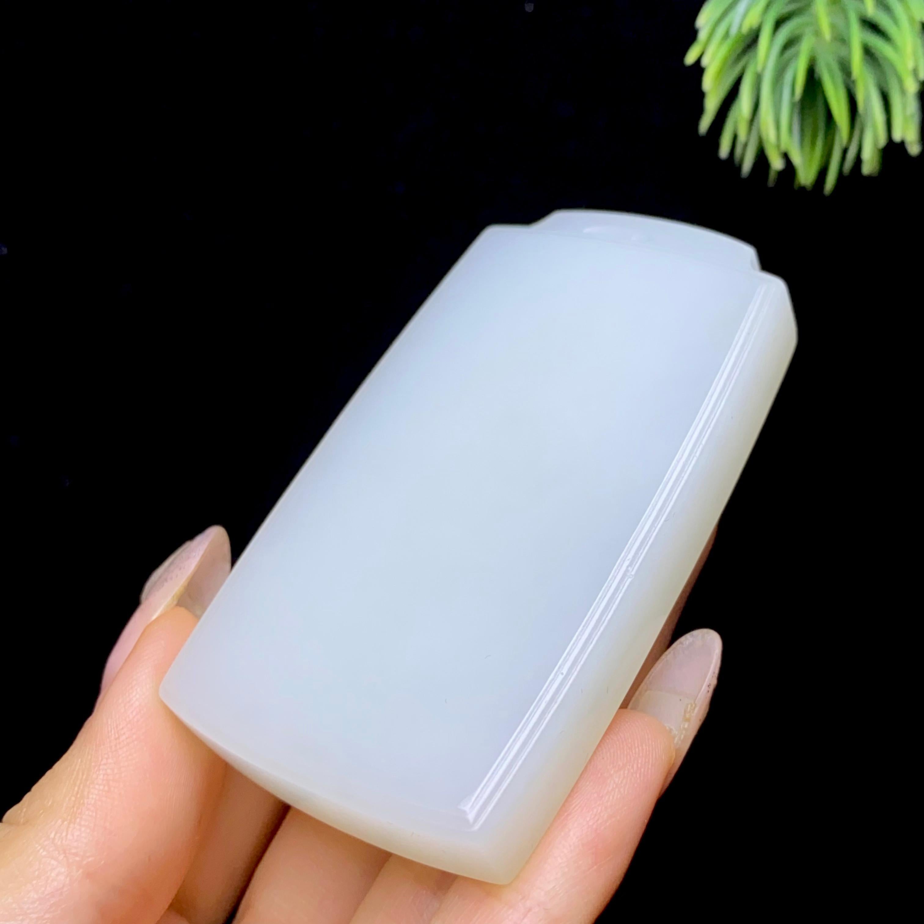 和田玉白玉无事牌（74.4g）