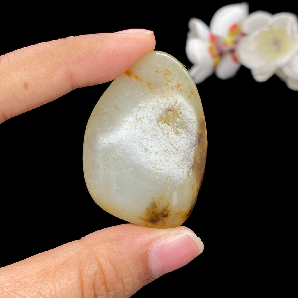【超值推荐】和田玉洒金皮青花底籽料挂件（34.54g）