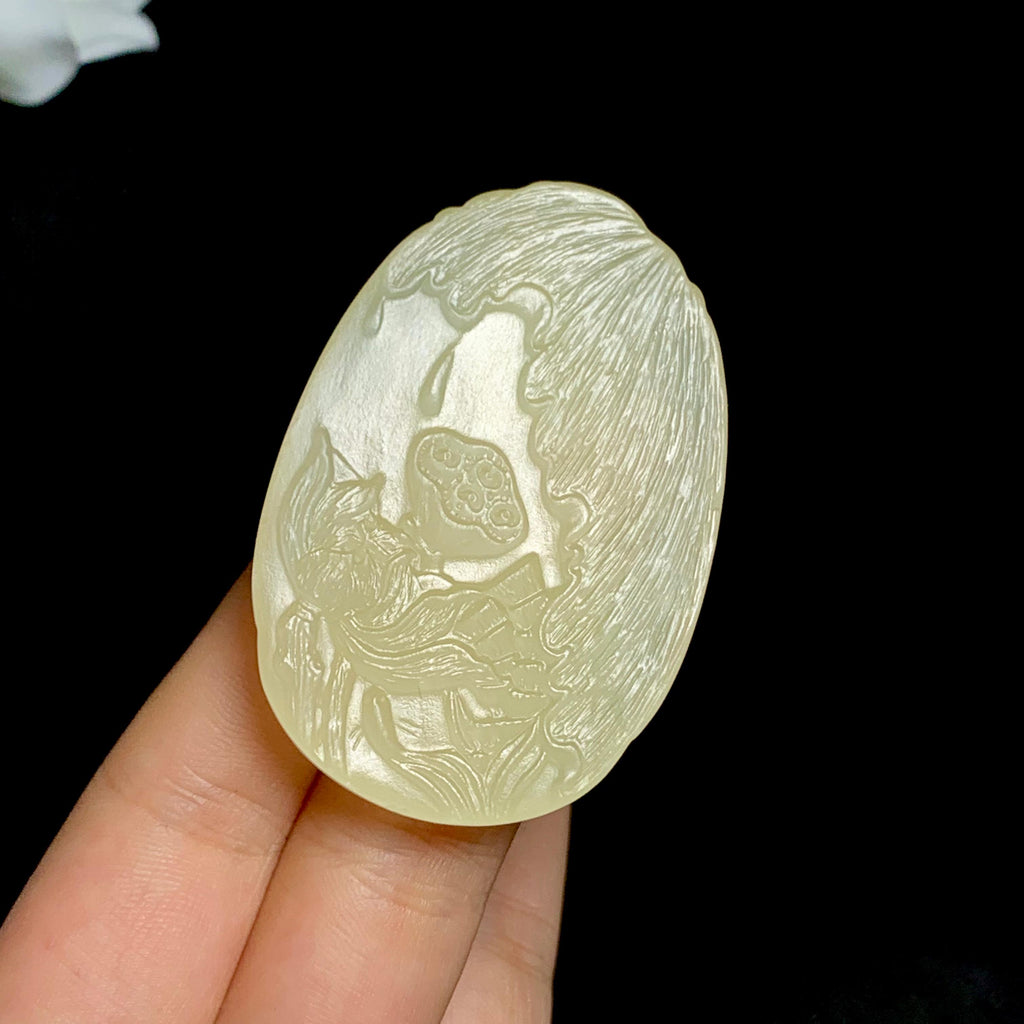 和田玉黄口观音（34.0g）