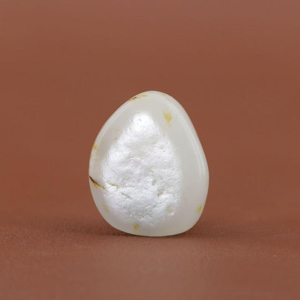 和田玉洒金皮籽料戒面籽（4.5g）