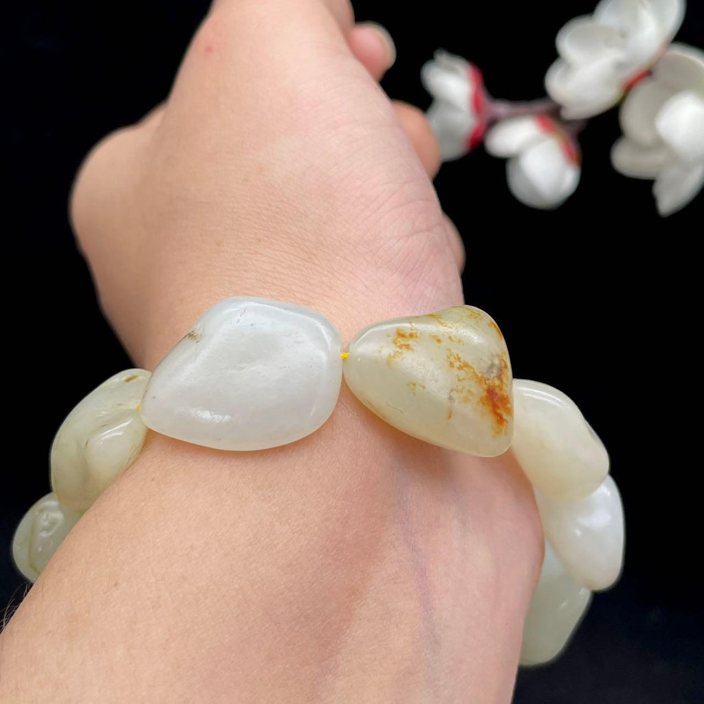 和田玉白玉籽料【精品手串】（51.6g）