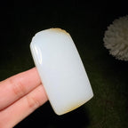 和田玉糖白平安无事牌（65.0g）