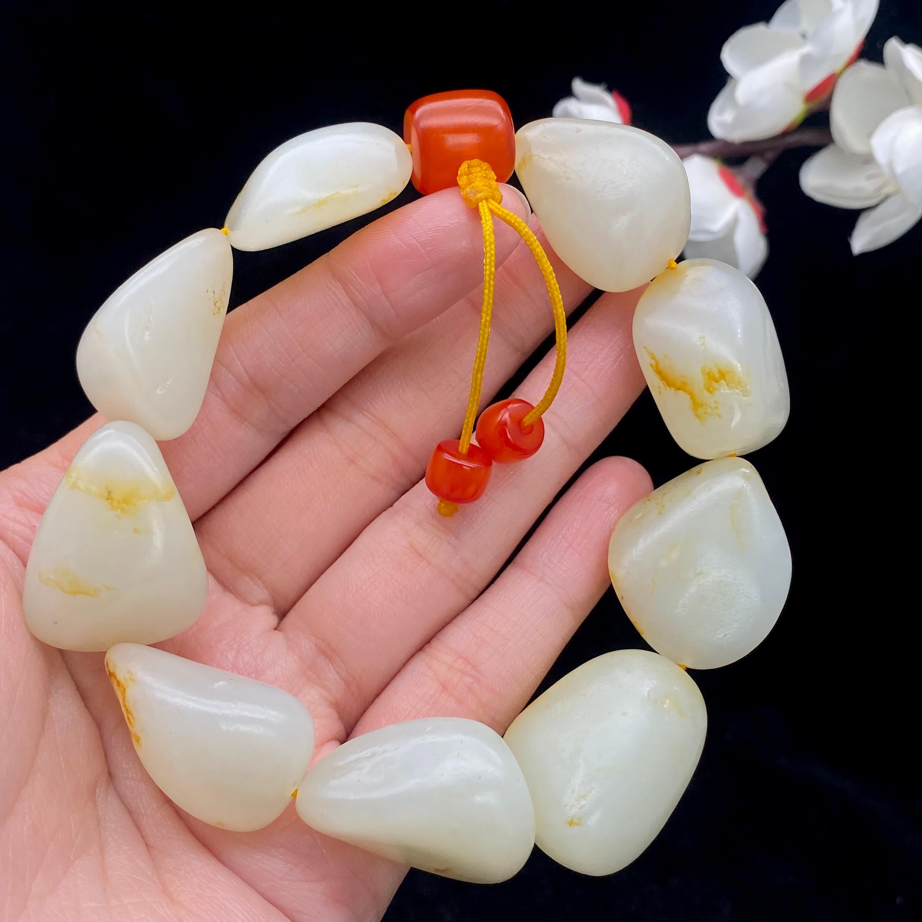 和田玉洒金皮【精品手串】（108g）