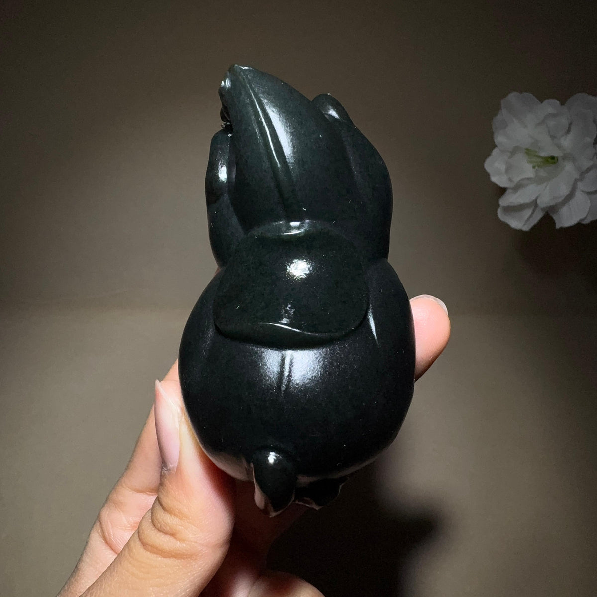 秒杀和田玉黑青手把件马到成功（208.7g）