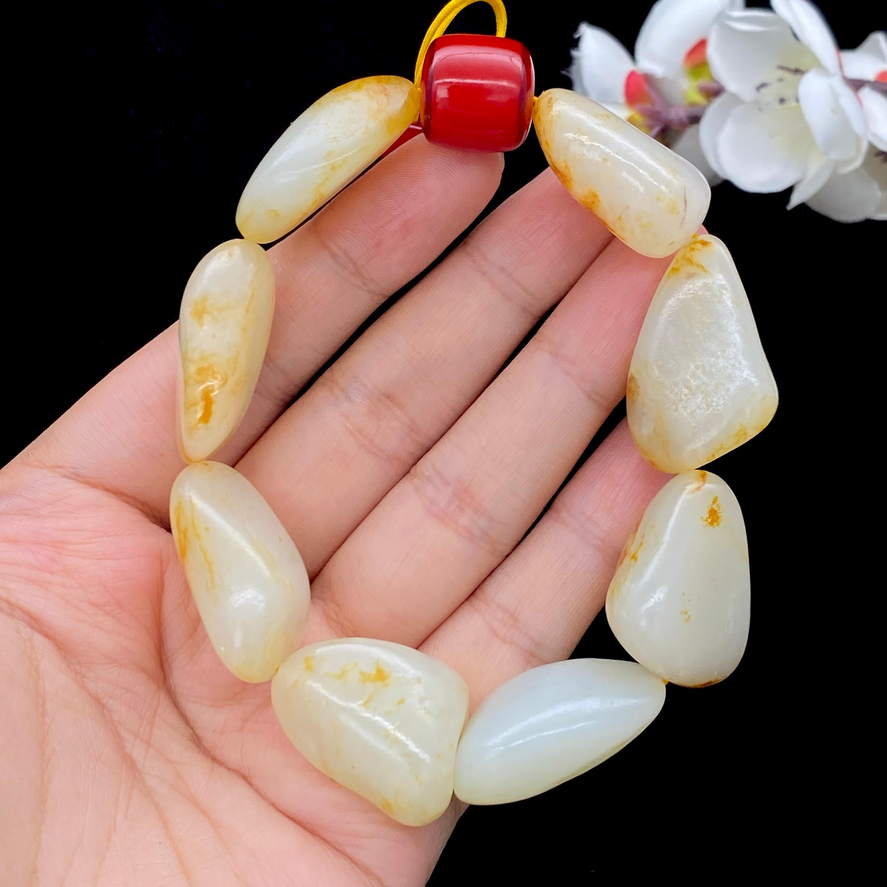 和田玉洒金皮【精品手串】（78g）