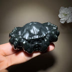和田玉黑青手把件螃蟹（173.7g）