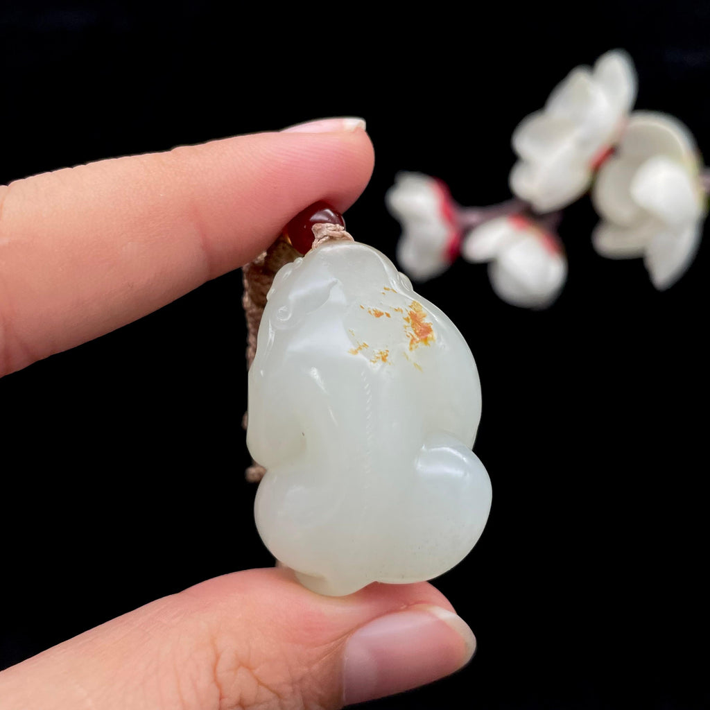 和田玉籽料【母子情深】挂件（25.6g）