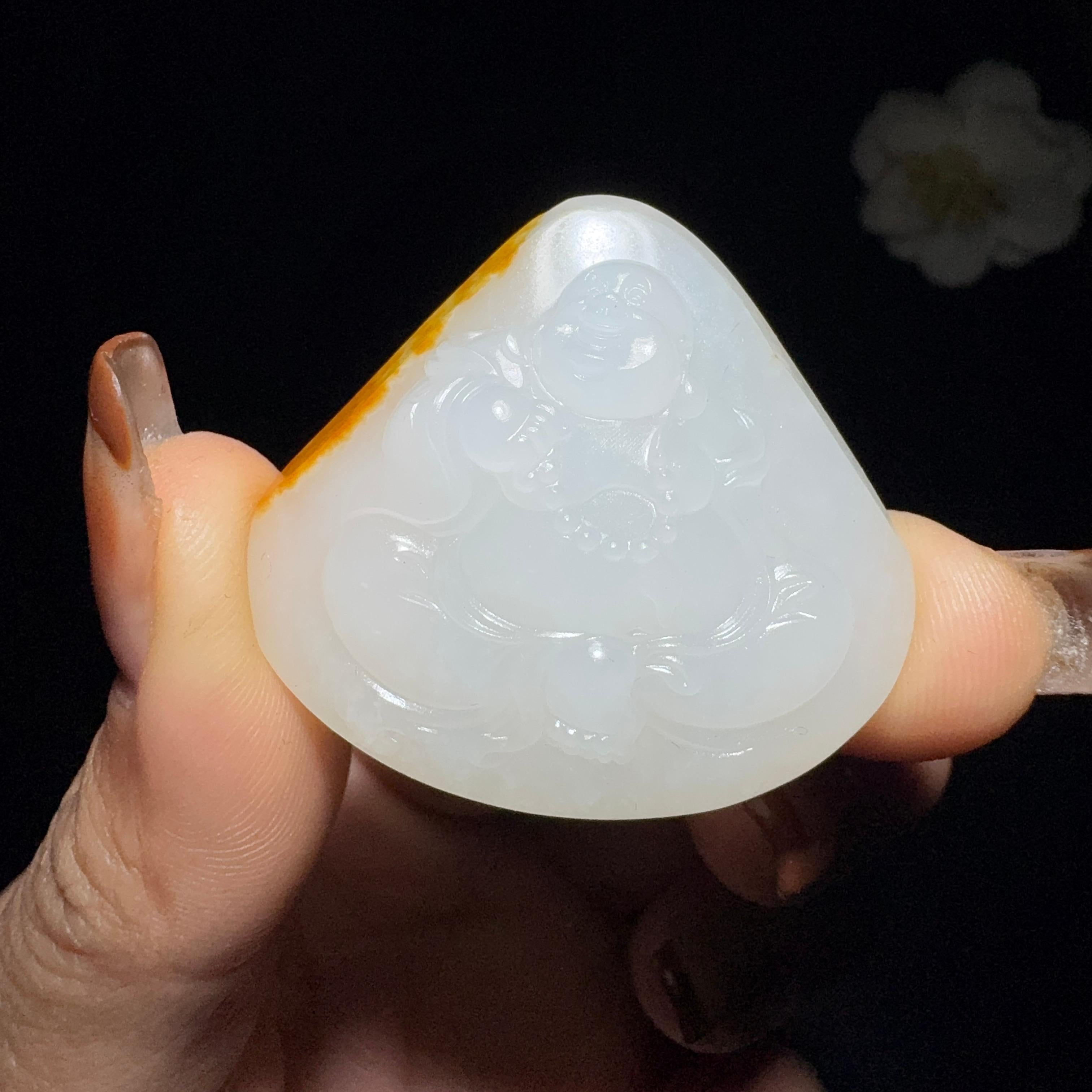 和田玉籽料挂件佛公（22.2g）