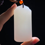 和田玉新疆料白玉无事牌（49.6g）