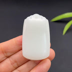 和田玉羊脂白玉平安无事牌玉牌（39.0g）