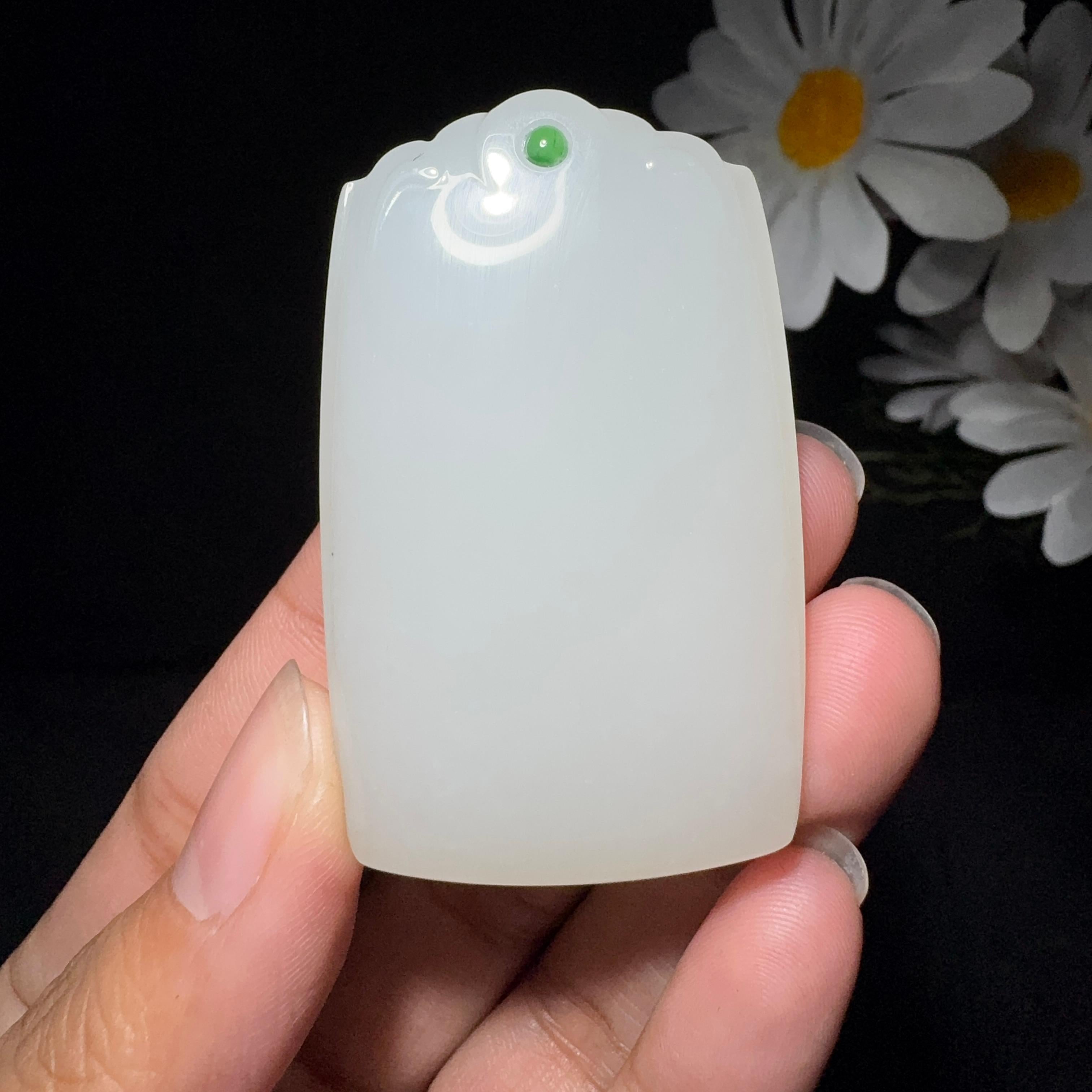 和田玉白玉平安无事牌（51.8g）