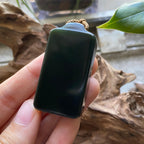 和田玉黑青无事牌（34.5g）