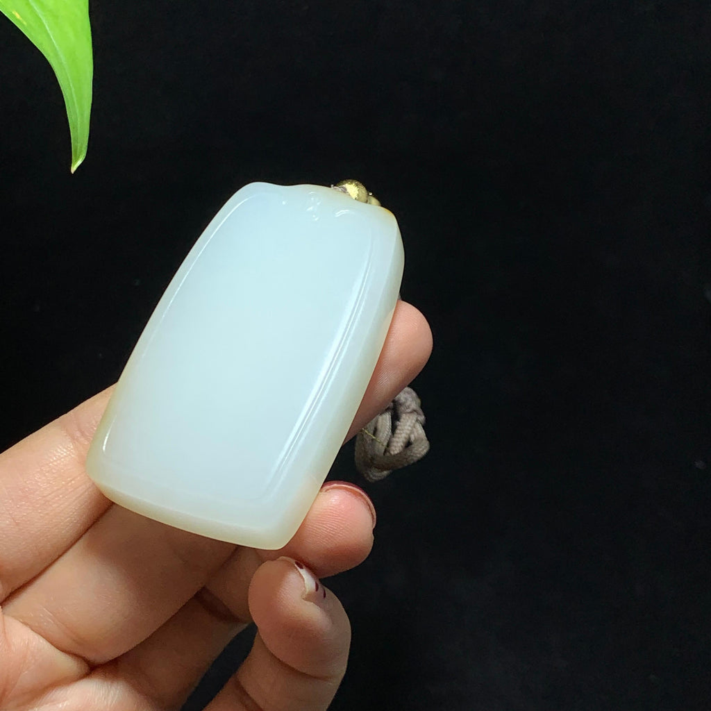 和田山料糖白玉无事牌挂件（59.0g）