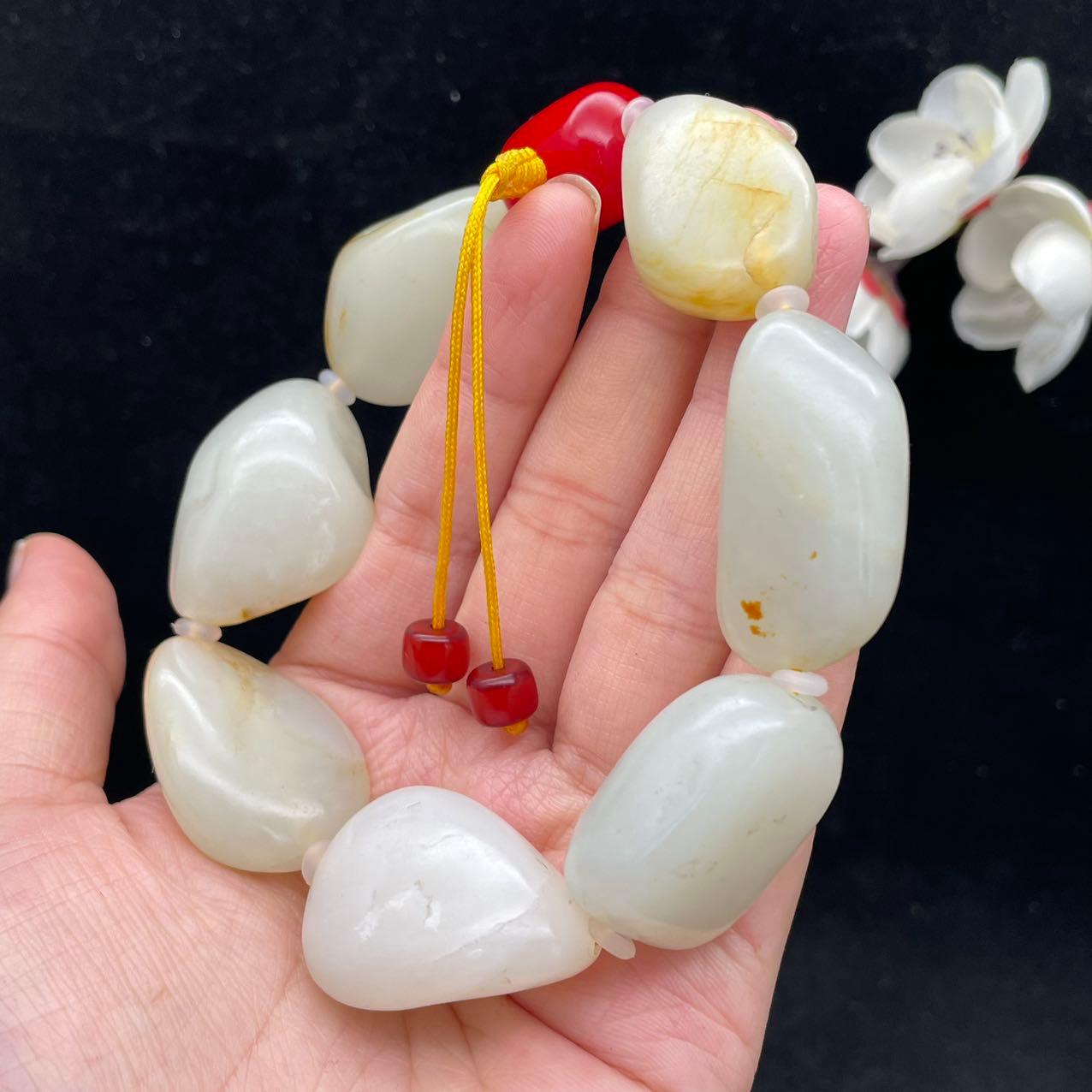 和田玉洒金皮籽料【精品手串】（112.1g）