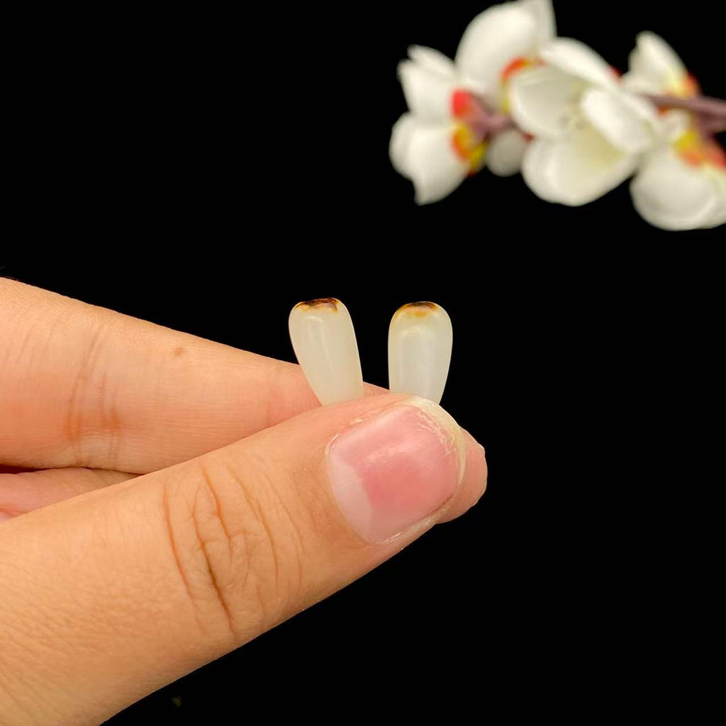 和田玉聚黄皮籽料戒面籽（1.7g）