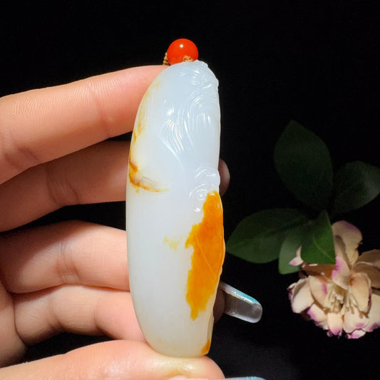 和田玉籽料挂件关公（58.9g）