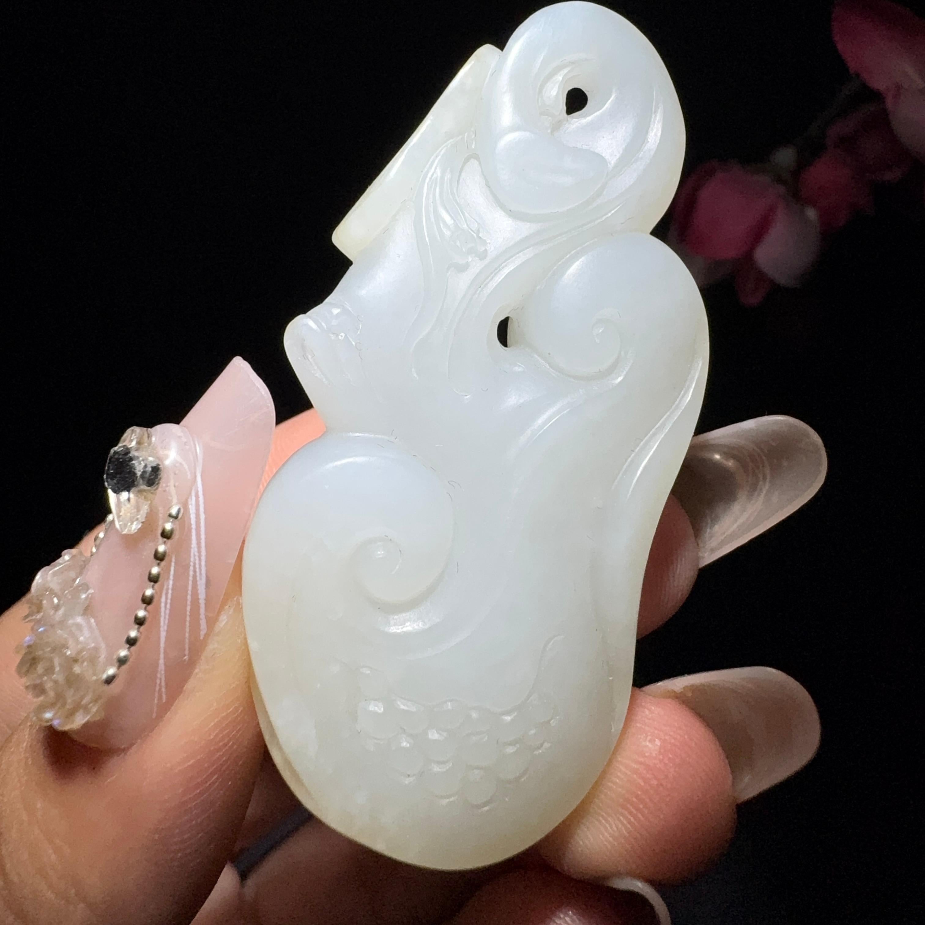 和田玉籽料挂件如意（27.3g）