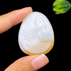和田玉糖白无事牌（13.9g）