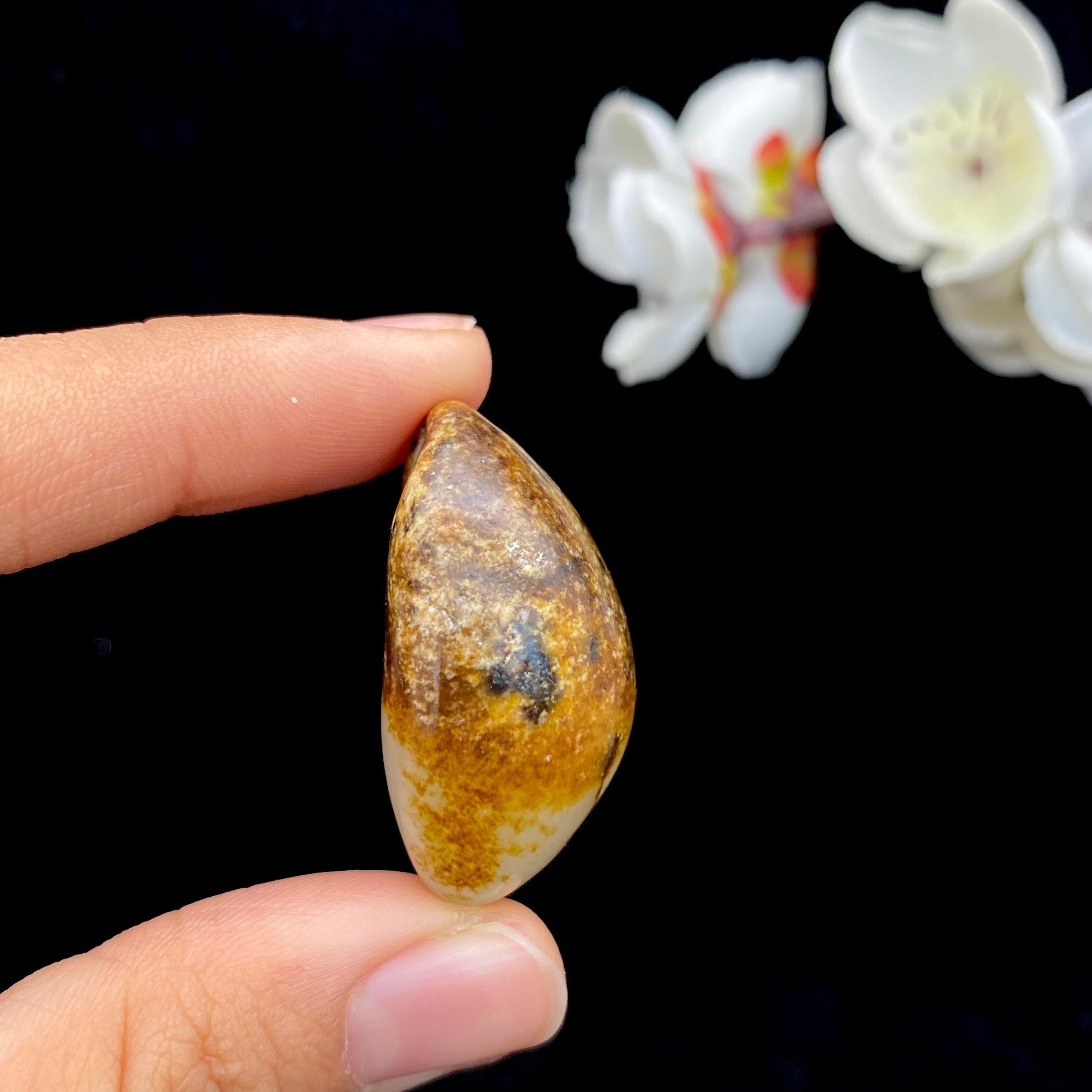 和田玉聚黄皮籽料原石（24.5g）