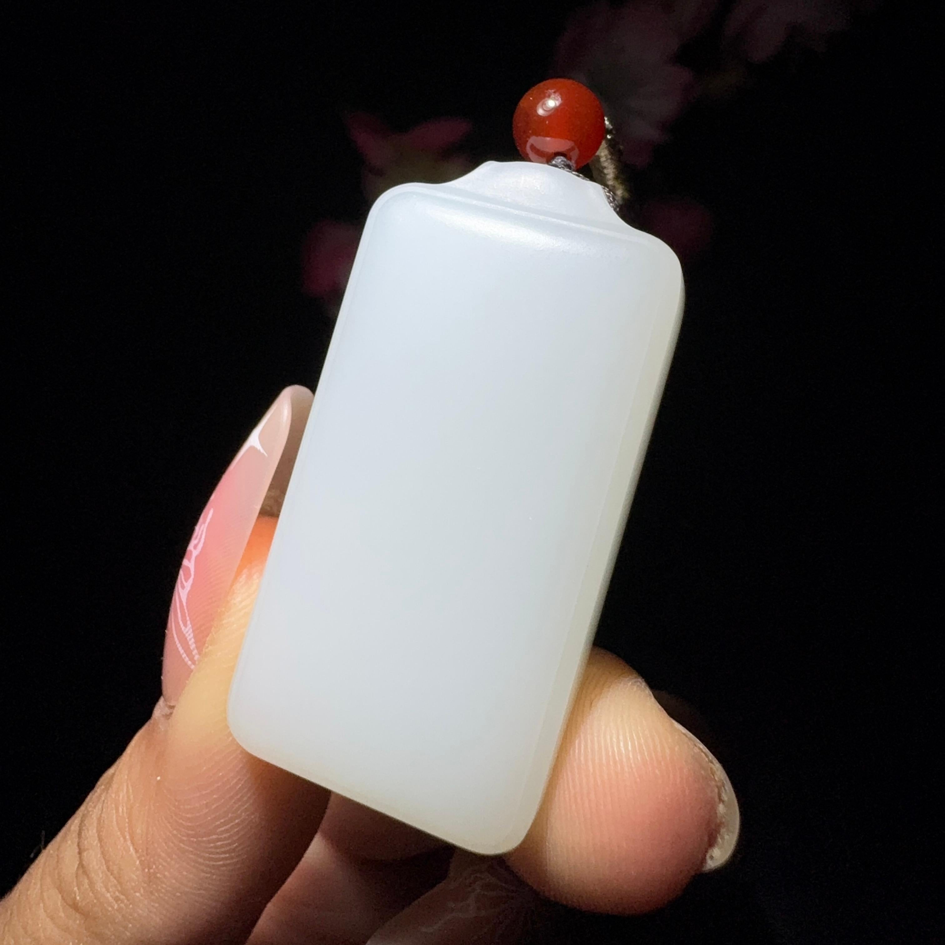 和田玉白玉平安牌（28.7g）