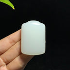 和田山料高冰底白玉无事牌挂件（50.0g）