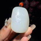 和田玉籽料挂件观音头像（55.2g）