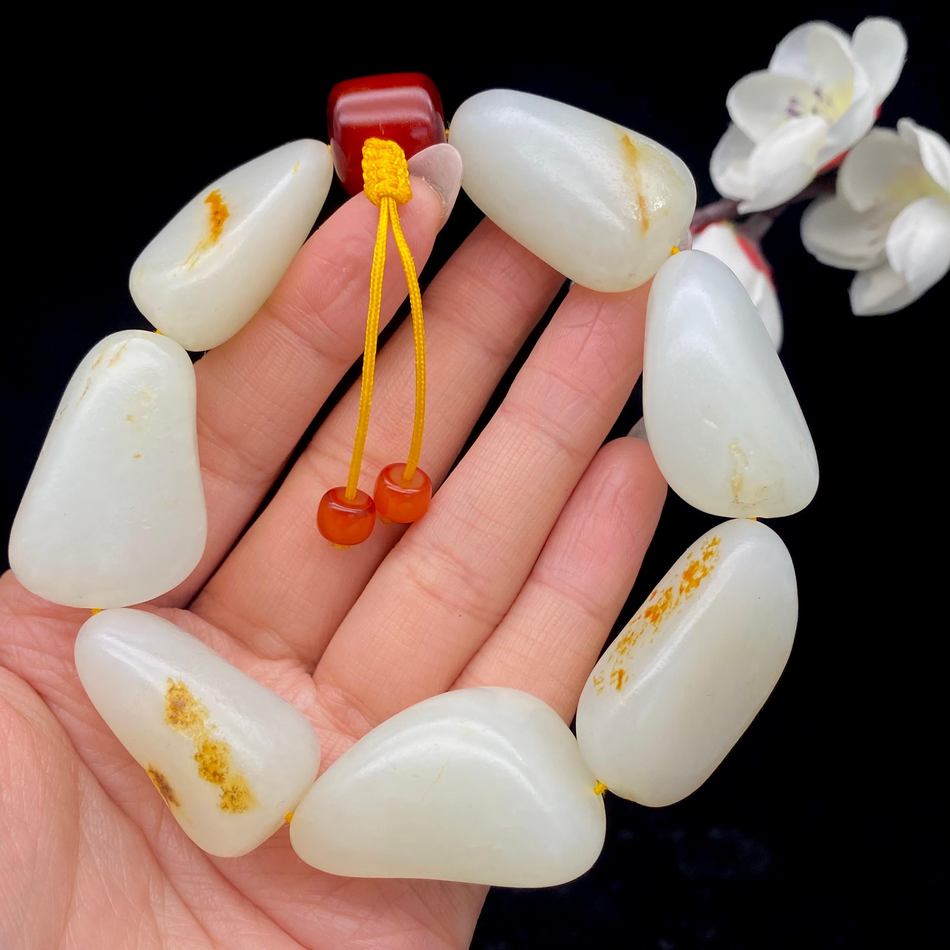 和田玉洒金皮【精品手串】（117g）