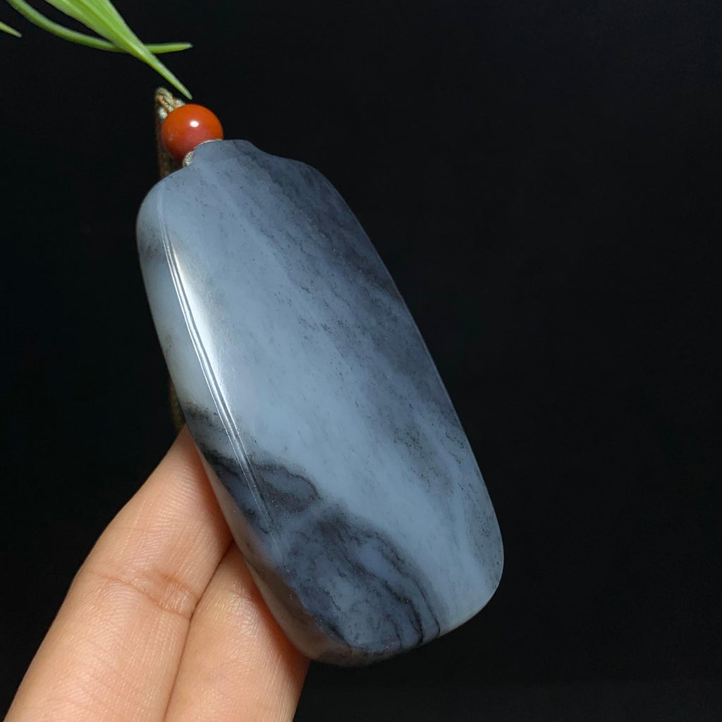 和田玉籽料青花无事牌（90.0g）