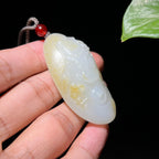 和田玉籽料洒金皮吉象如意挂件（33.3g）