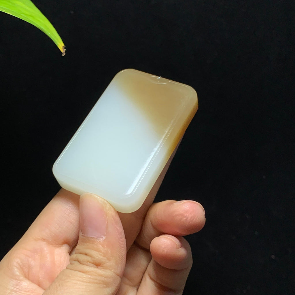 和田山料糖白玉无事牌挂件（60.0g）