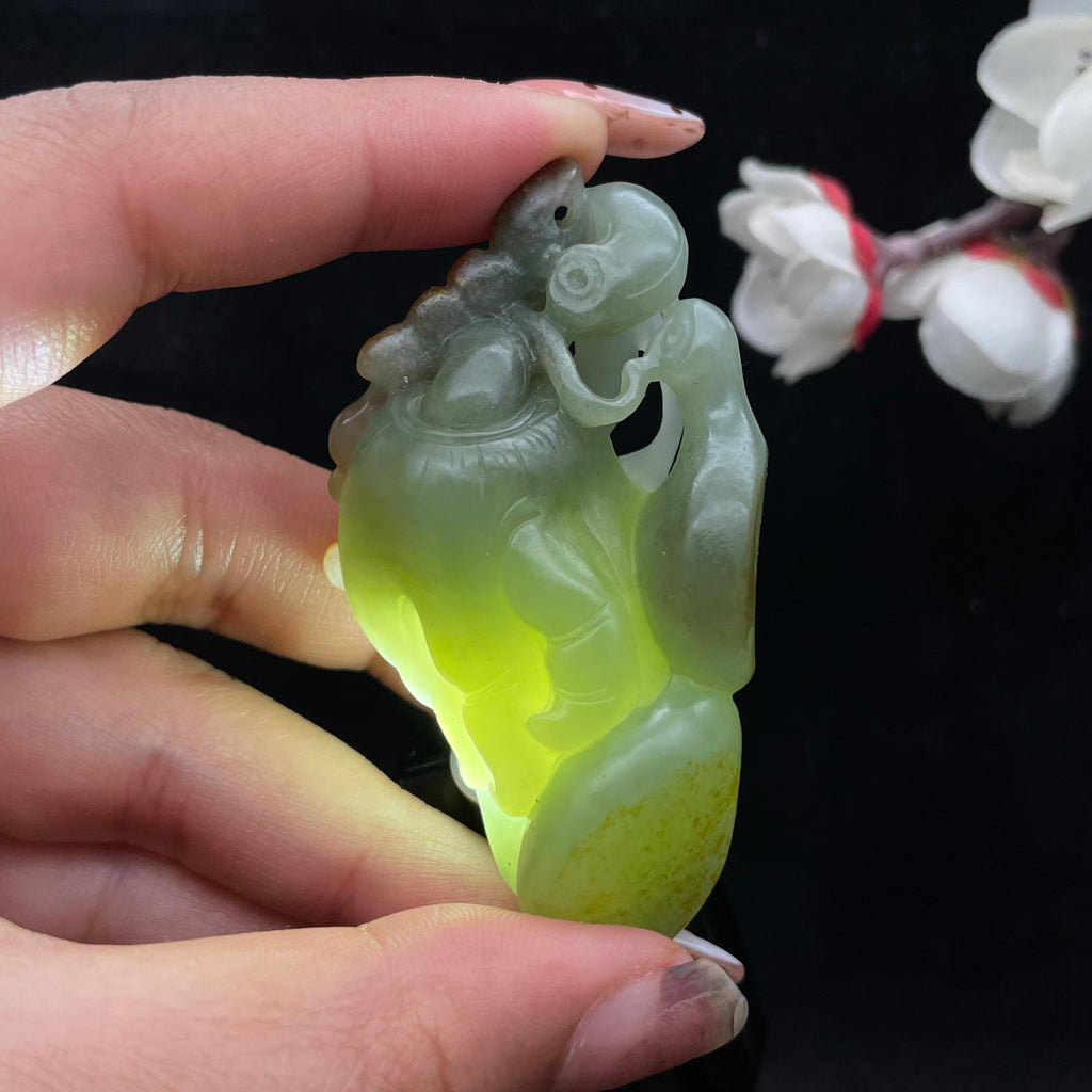 和田玉籽料【福在眼前】挂件（46.5g）