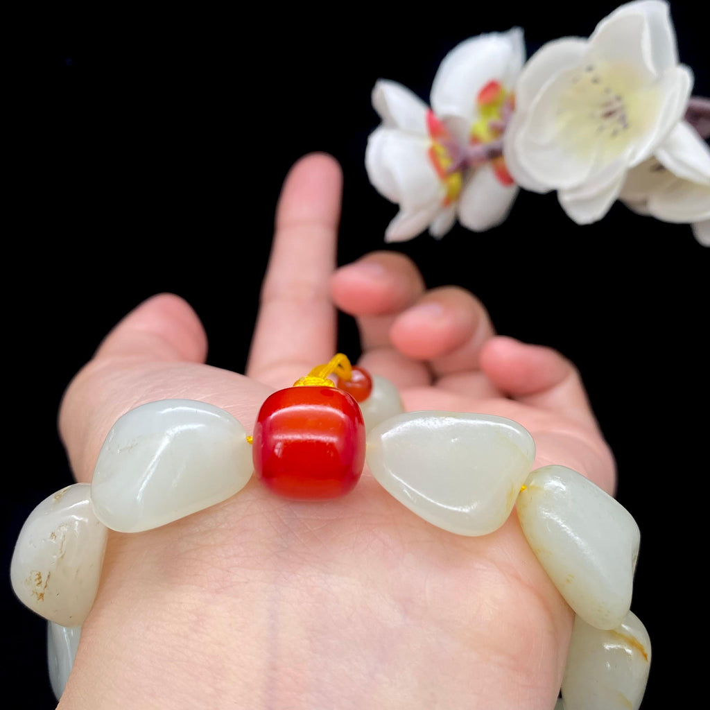 和田玉洒金皮籽料【精品手串】（57.8g）