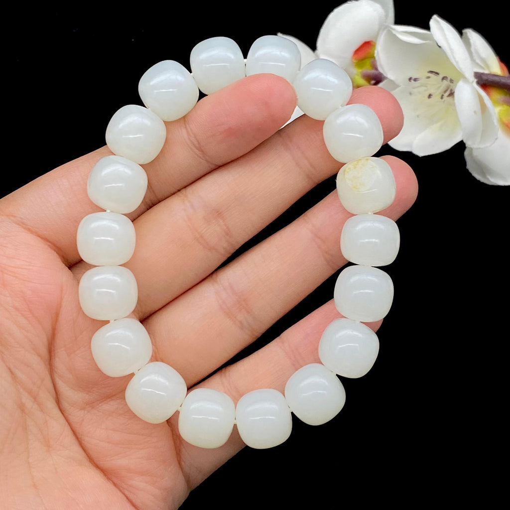 和田玉白玉籽料【老型珠手串】（54.6g）