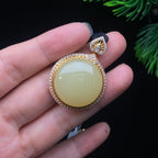 18K金和田黄口吊坠（13.0g）