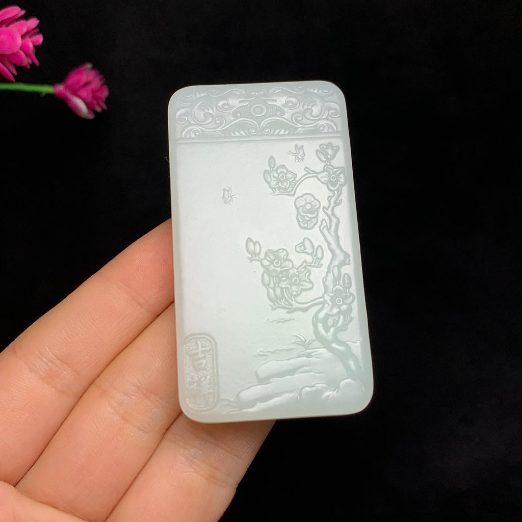 顶级和田玉白玉普贤菩萨挂件（76.6g）