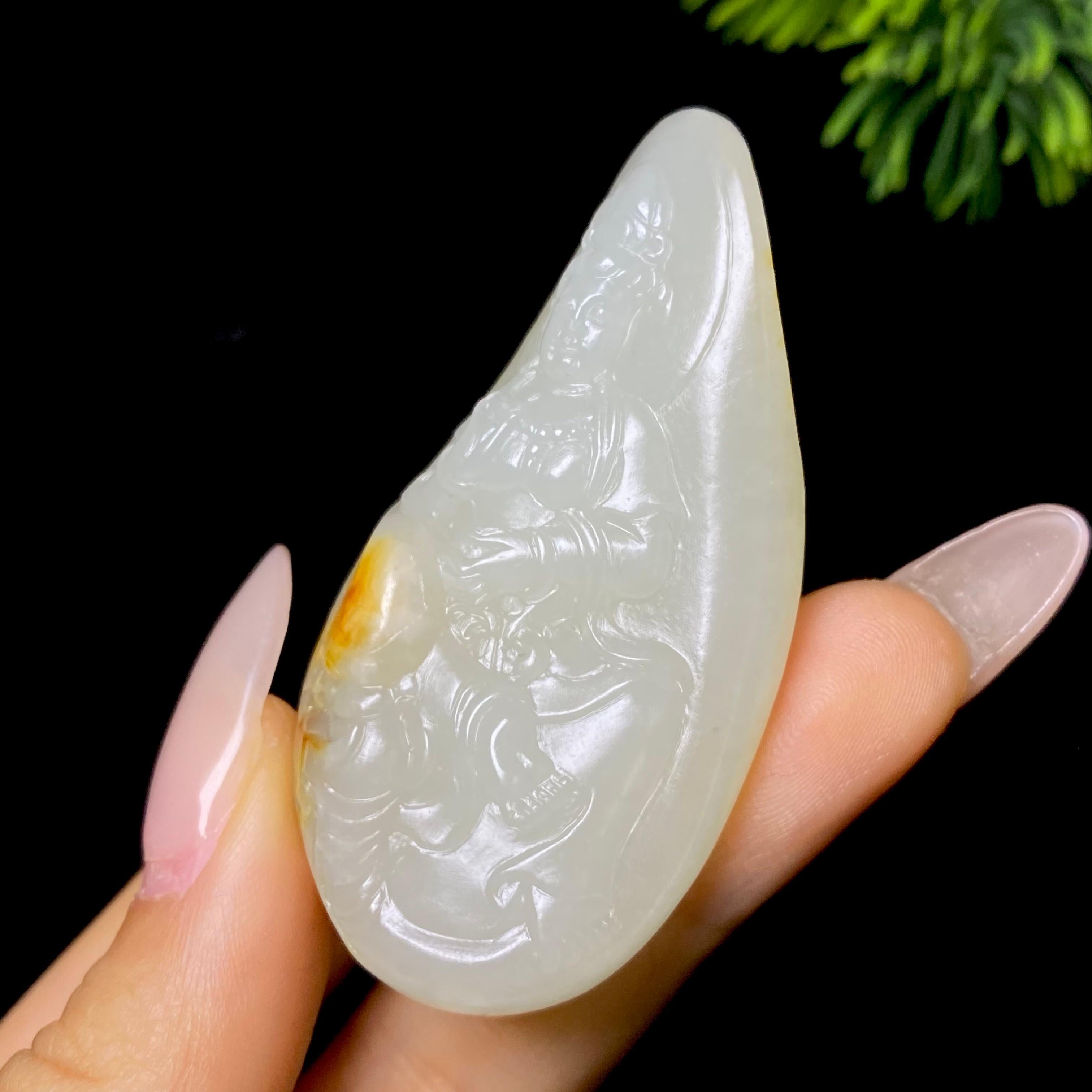 和田玉籽料普贤菩萨（42.3g）